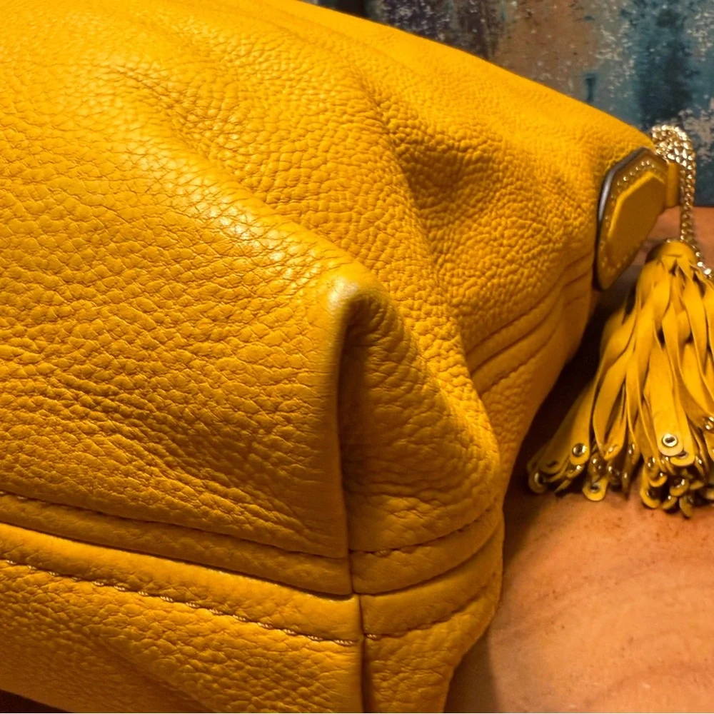 NWOT Michael Kors Boho Brooklyn Large Leather Shoulder Bag Shade Marigold/Cider - Picture 11 of 14